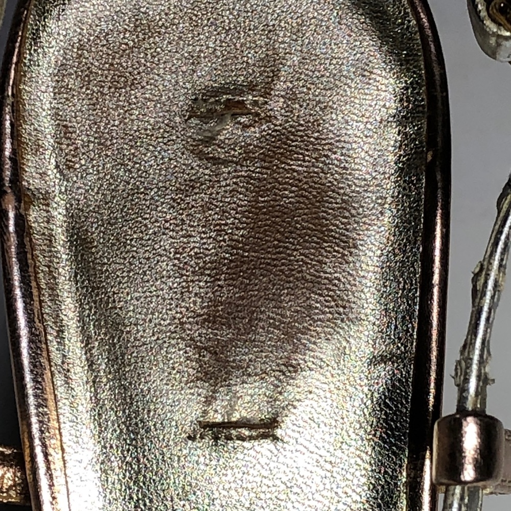 Glitzy Authentic Miu Miu Metallic Strappy Heels, Size 6 1/2 (US) - Picture 12 of 16